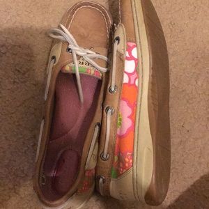 Pink Flower Sperrys